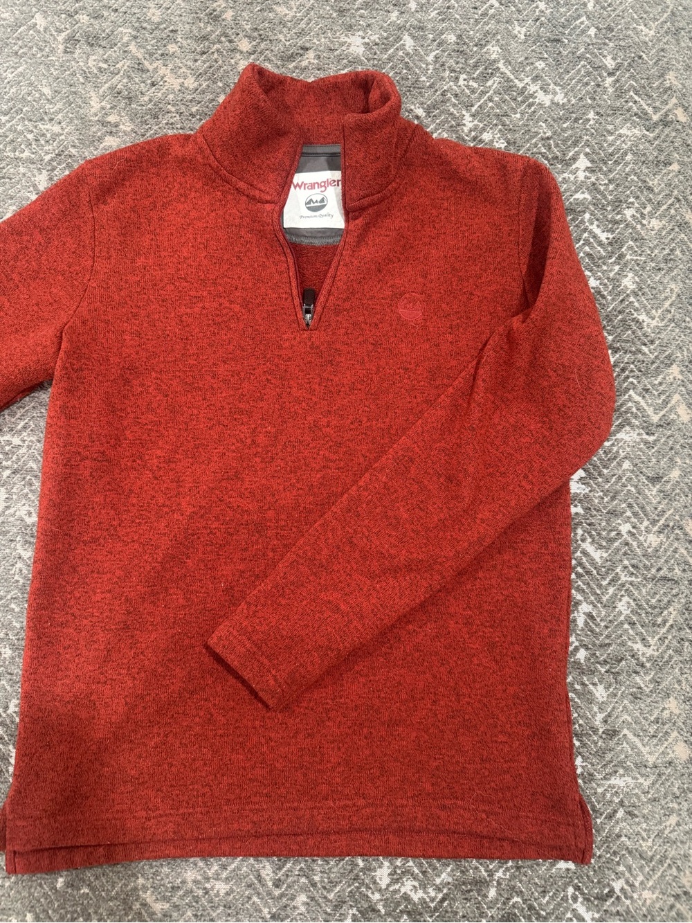 Wrangler Men’s Rust Color Heather Fleece Quarter Zip Pullover Small